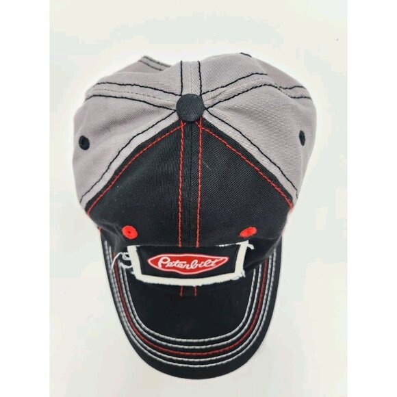 Peterbilt Motors Trucker Fashion Patch Cap Black Grey Snapback Hat - Picture 5 of 7